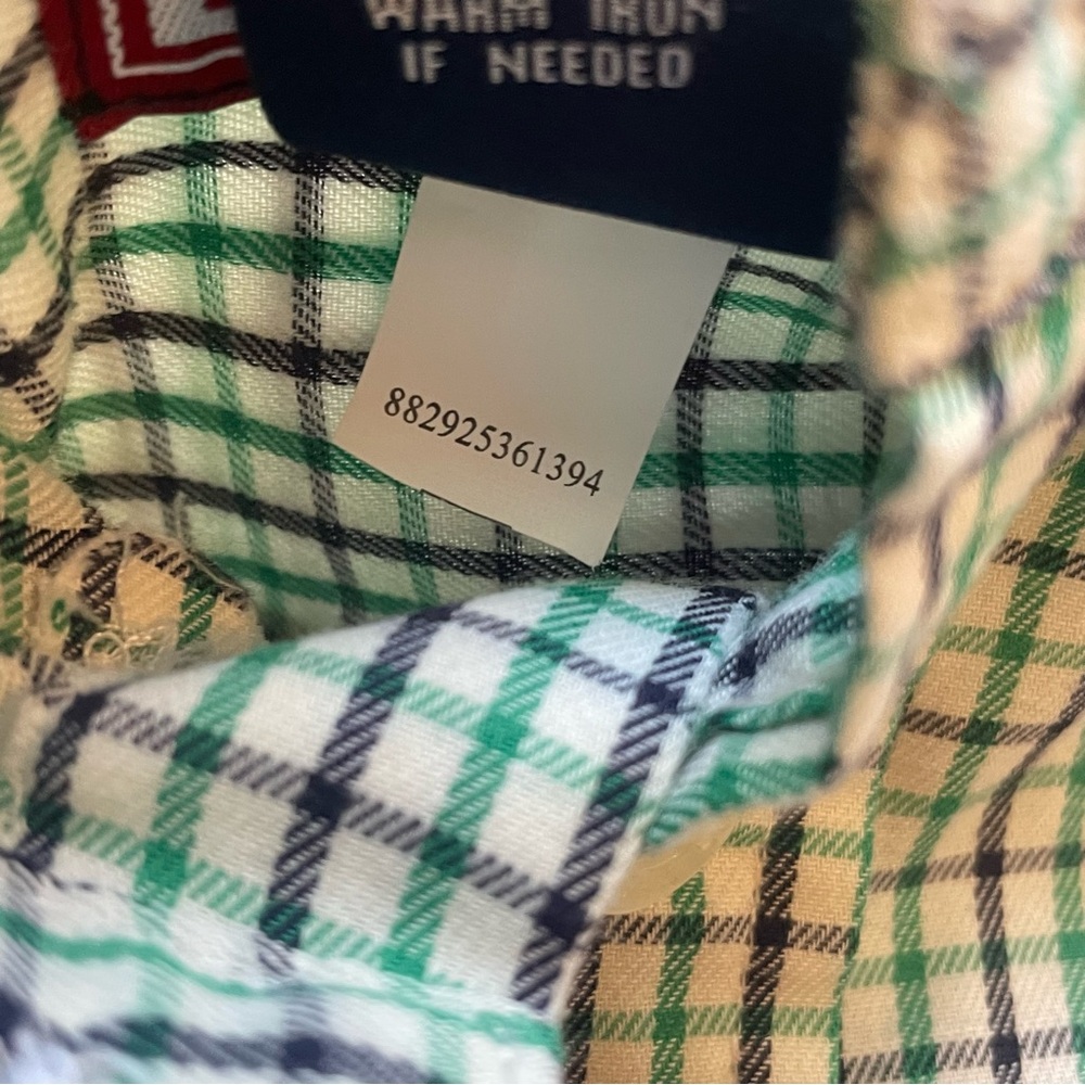 Chaps Green & Blue Plaid Long Sleeve Button Down Size 8 - Picture 5 of 7